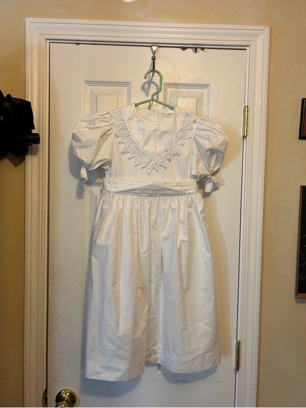 Vintage Ruth of Carolina White Lace Heirloom Cotton Blend Dress👗Sz 8